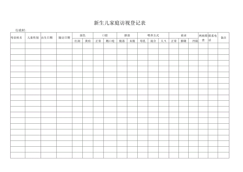 新生儿家庭访视登记表.docx_第1页