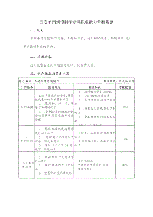 西安羊肉泡馍制作专项职业能力考核规范.docx