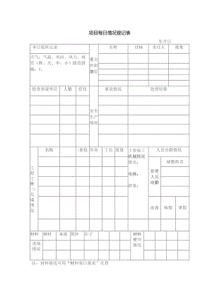 项目每日情况登记表.docx