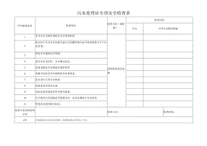 污水处理站专项安全检查表范文.docx