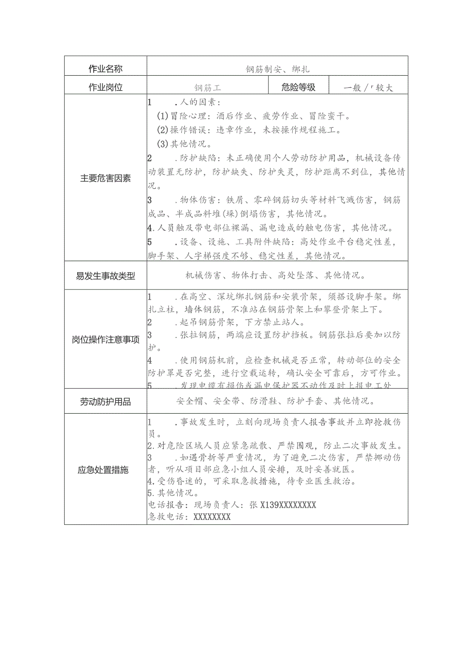 钢筋工安全操作规程清单.docx_第1页