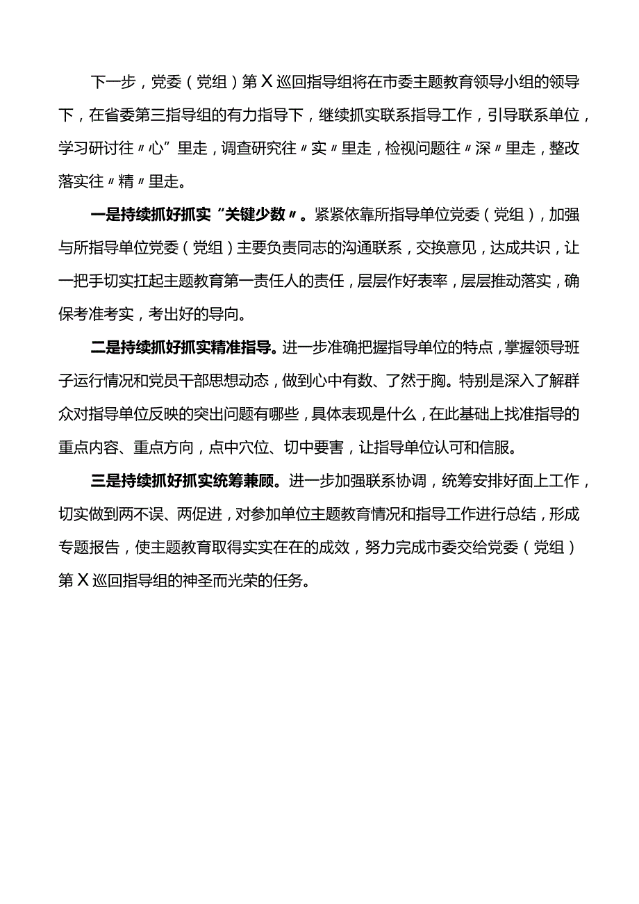 2023年主题教育巡回督导组阶段工作报告和工作计划范文.docx_第3页