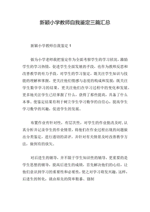 新颖小学教师自我鉴定三篇汇总.docx