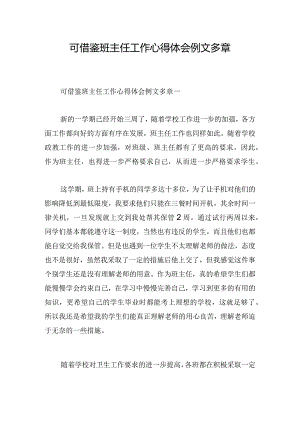 可借鉴班主任工作心得体会例文多章.docx