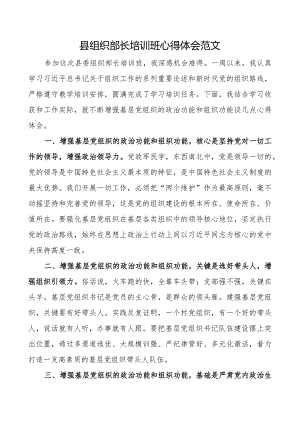 县组织部长培训班心得体会研讨发言材料.docx