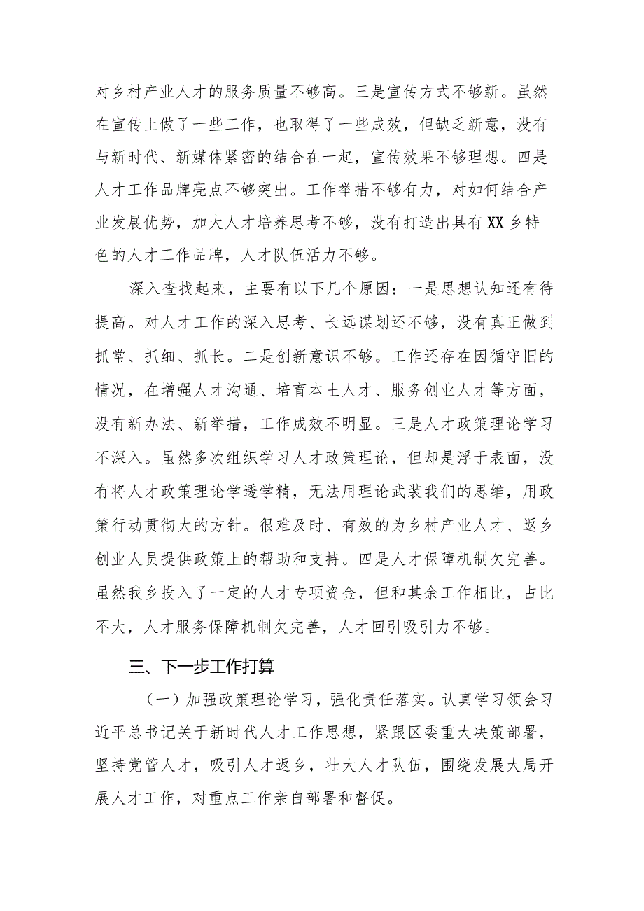 XX乡党委书记抓人才工作述职报告.docx_第3页