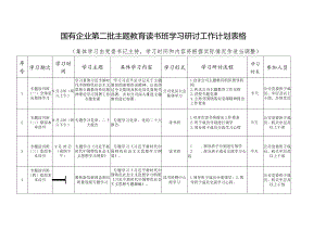 国有企业教育类读书班学习研讨工作计划表格二批次第公司台账.docx