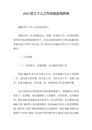 2023员工个人工作总结实用多例.docx