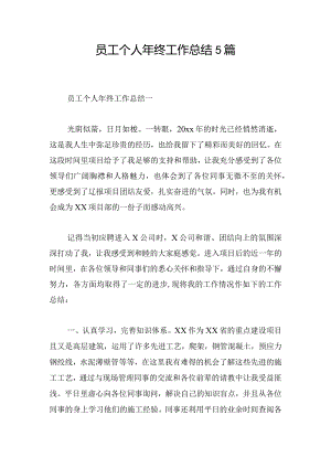 员工个人年终工作总结5篇.docx