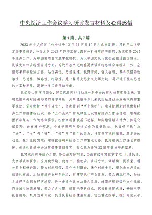 中央经济工作会议学习研讨发言材料及心得感悟.docx