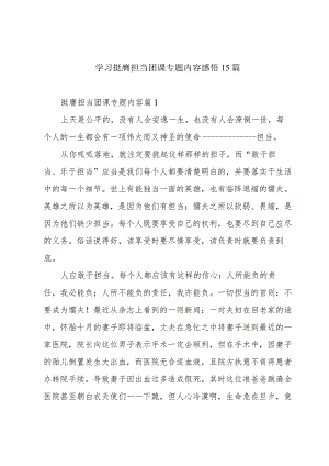 学习挺膺担当团课专题内容感悟15篇.docx