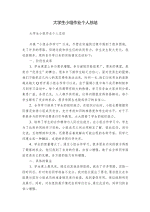 大学生小组作业个人总结.docx