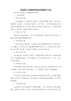 其他部门主题教育检视问题集合6篇.docx