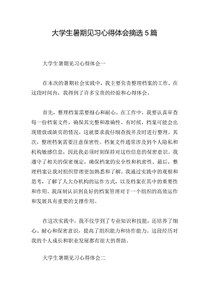 大学生暑期见习心得体会摘选5篇.docx