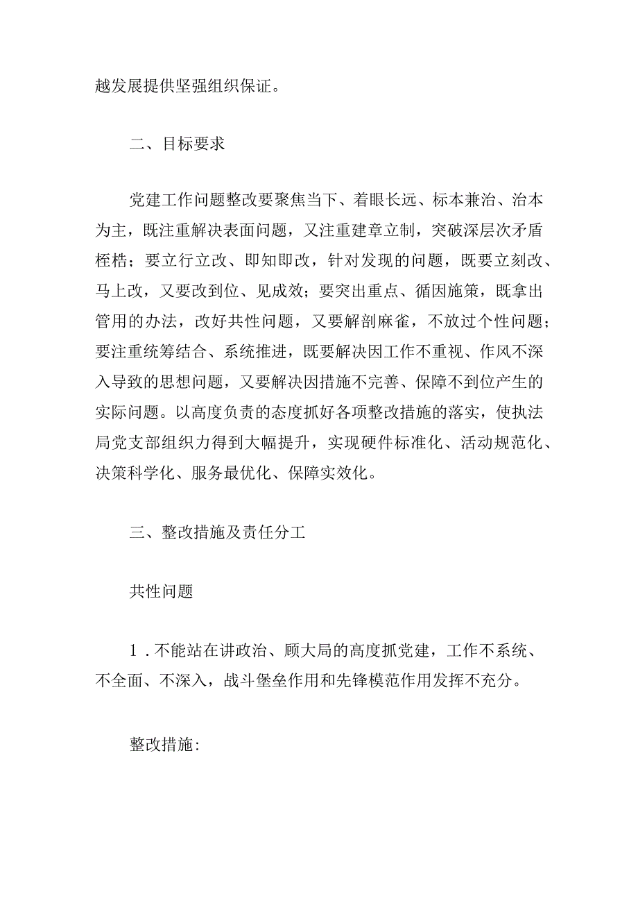 2023年度区行政综合执法局党支部书记抓党建工作存在问题整改工作方案.docx_第2页