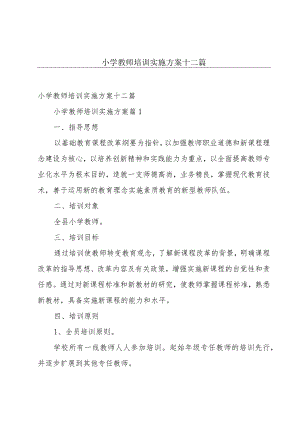 小学教师培训实施方案十二篇.docx