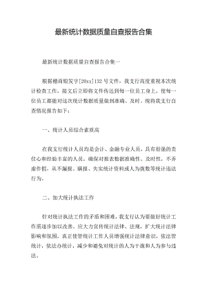 最新统计数据质量自查报告合集.docx