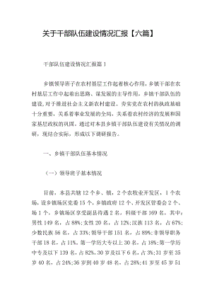 关于干部队伍建设情况汇报【六篇】.docx