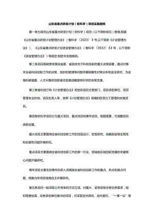 《山东省重点研发计划（软科学）项目实施细则》全文及解读.docx