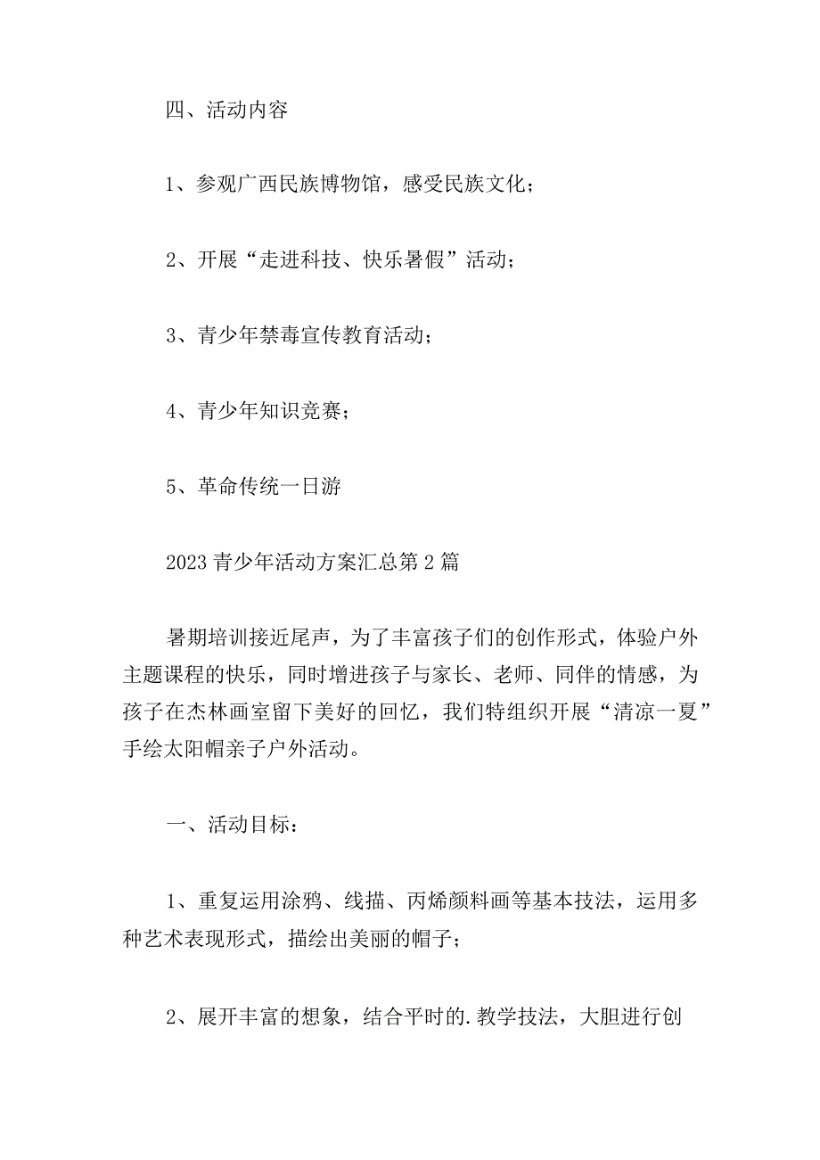 2023青少年活动方案汇总.docx_第2页