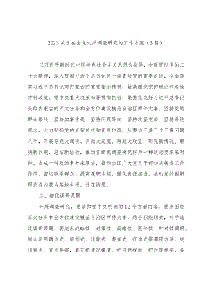 2023关于在全党大兴调查研究的工作方案（3篇）.docx