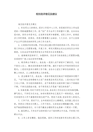 相互批评意见及建议.docx