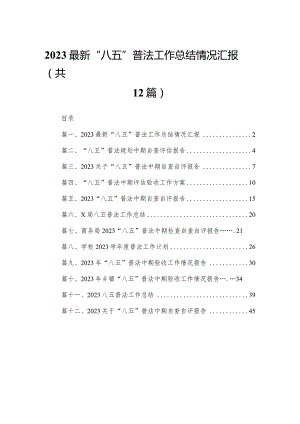 最新“八五”普法工作总结情况汇报（共12篇）.docx