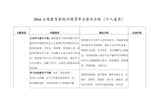 主题教育检视问题清单及整改台账+个人整改台账 .docx