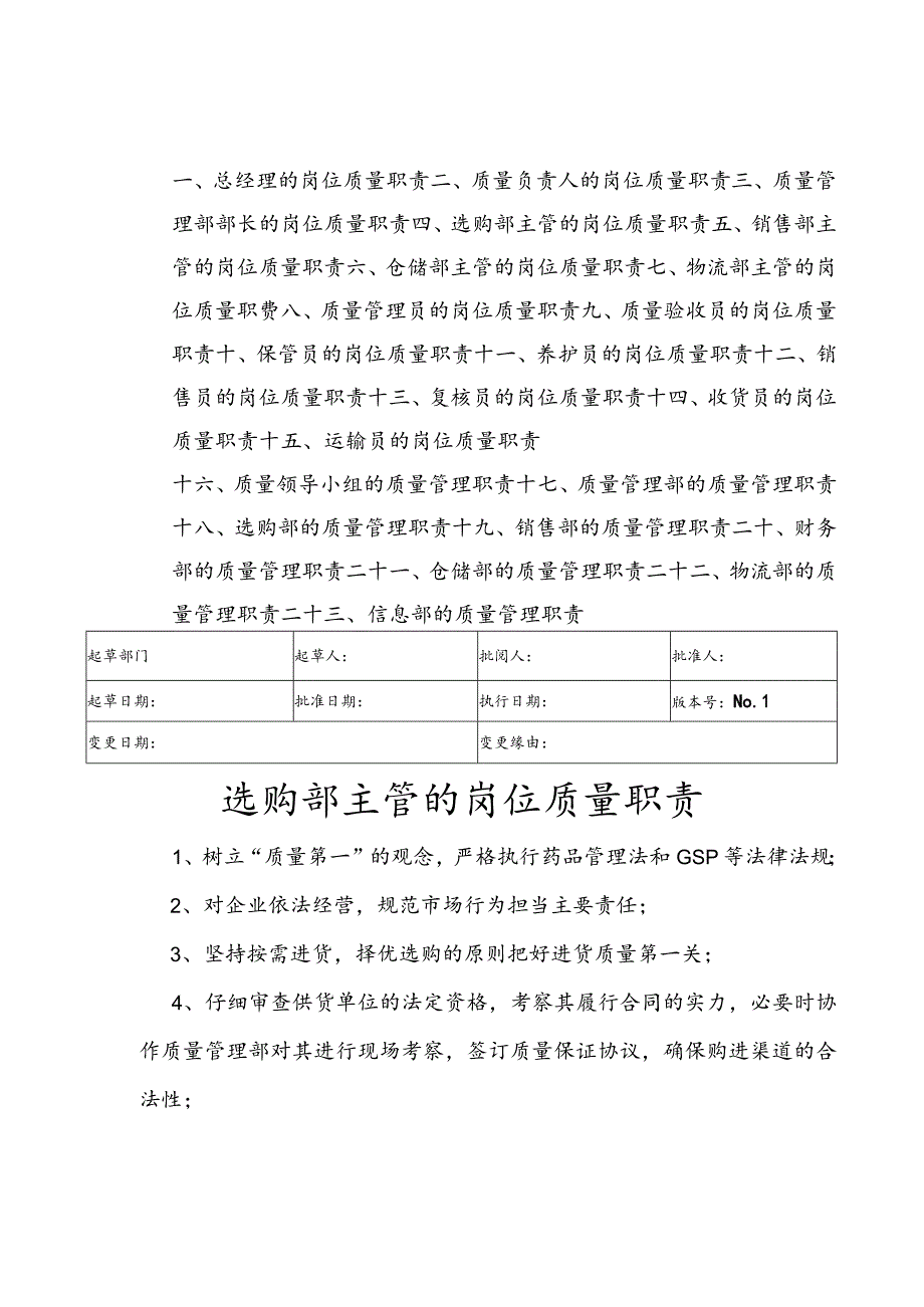 新GSP岗位职责(整套)2014分析.docx_第1页