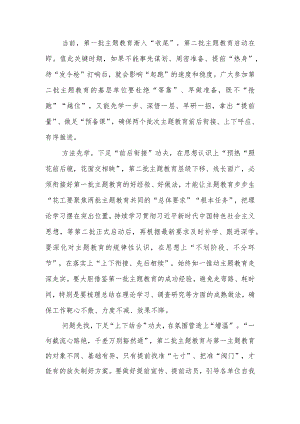 在第二批主题教育筹备工作座谈会上的研讨发言材料范文两篇.docx