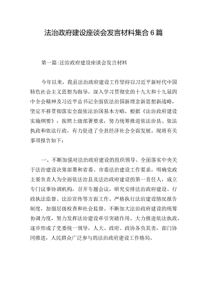 法治政府建设座谈会发言材料集合6篇.docx