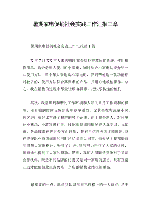 暑期家电促销社会实践工作汇报三章.docx