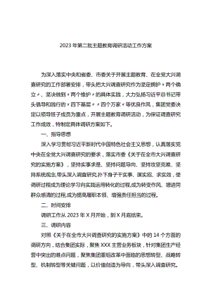 2023年第二批主题教育调研活动工作方案.docx