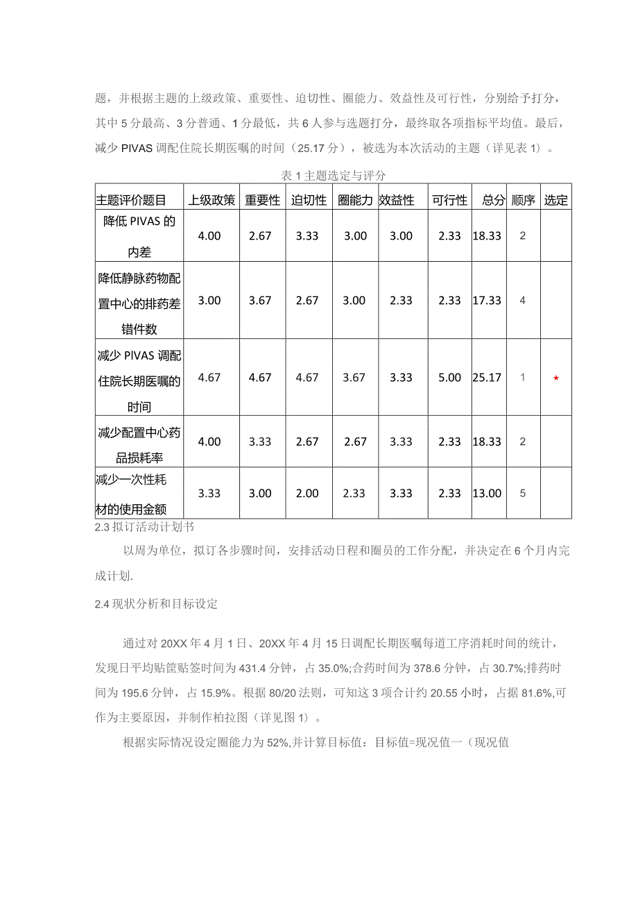 缩短PIVAS住院长期医嘱调配时间“品管圈”应用静配中心质量持续改进案例.docx_第2页