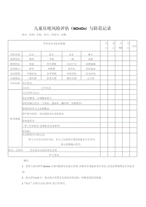 儿童压疮评估表.docx