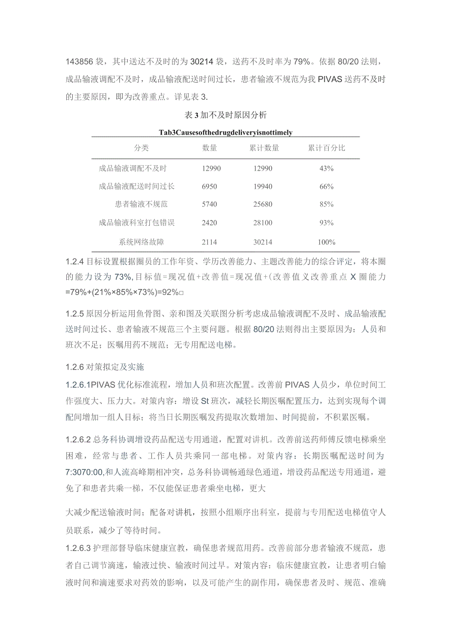 品管圈在提高静脉药物配置中心送药及时率的应用静配中心质量持续改进案例.docx_第3页