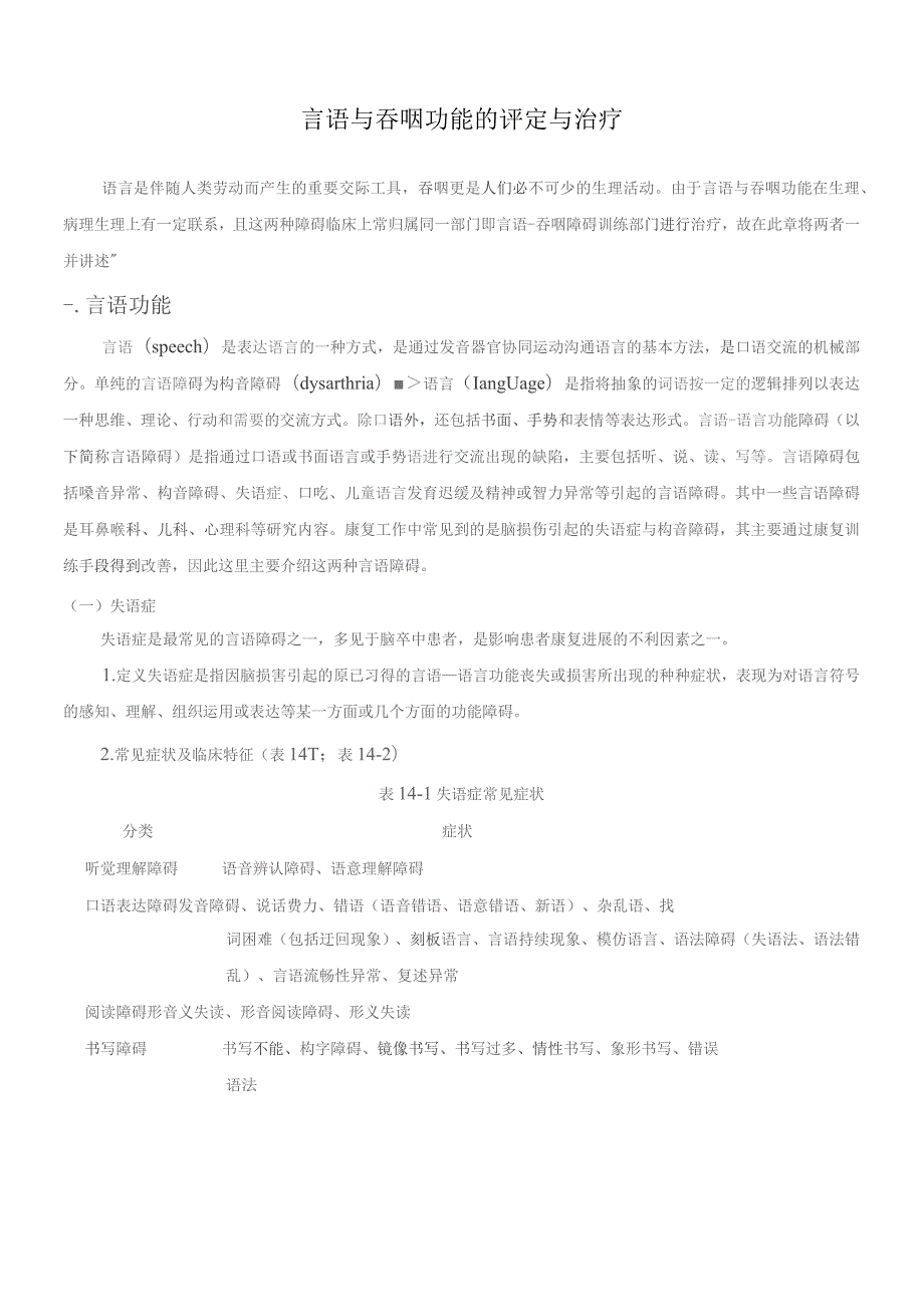 言语与吞咽功能的评定与治疗.docx_第1页