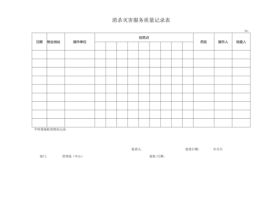 物业管理处消杀灭害服务质量记录表.docx_第1页