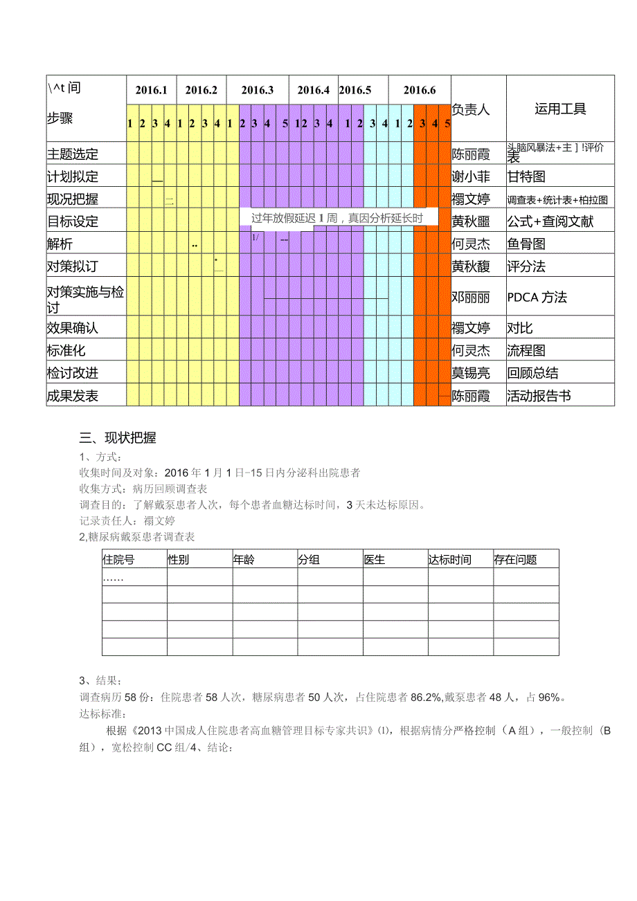 内分泌科品管圈缩短戴泵患者血糖达标时间PDCA案例汇报书.docx_第3页