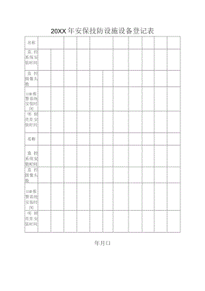 幼儿园安保技防设施设备登记表.docx