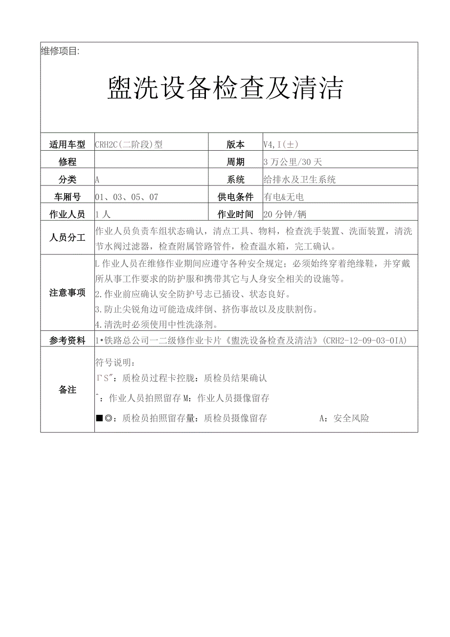 CRH动车组作业指导书-盥洗设备检查及清洁.docx_第1页