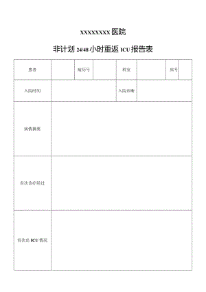 非计划重返ICU报告表.docx