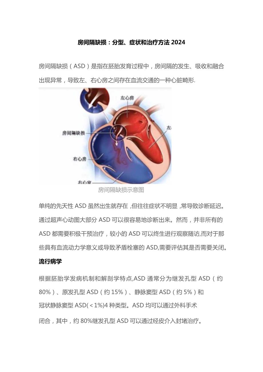 房间隔缺损：分型、症状和治疗方法2024.docx_第1页