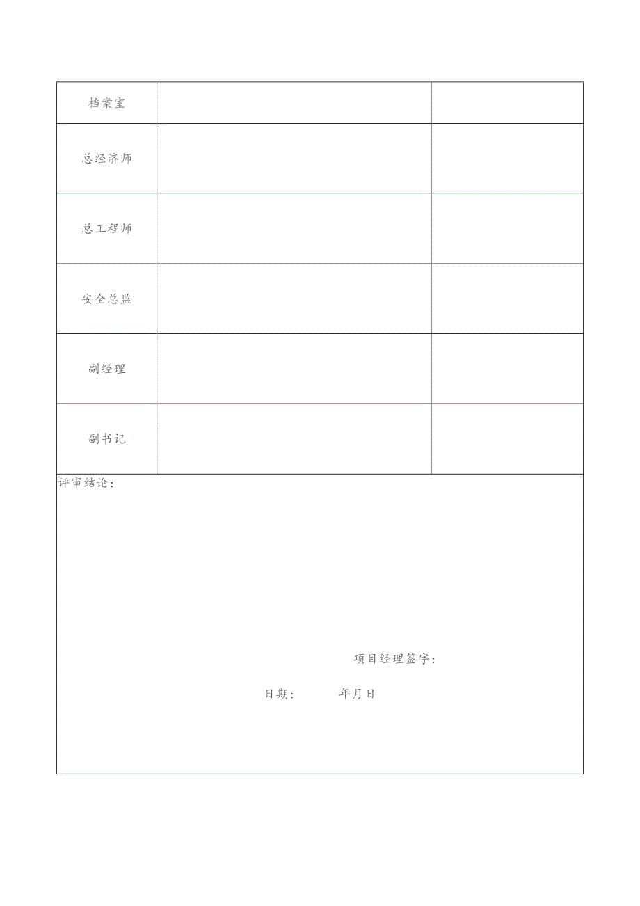 水电站项目经理部评审记录表.docx_第2页