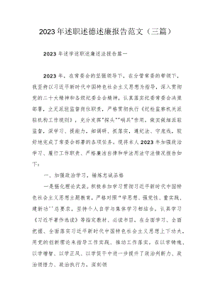 2023年述职述德述廉报告范文（三篇）.docx