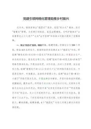 经验做法：党建引领网格化管理 助推乡村振兴.docx