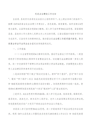 民政法治建设工作总结.docx