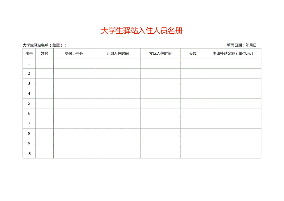 大学生驿站入住人员名册.docx_第1页