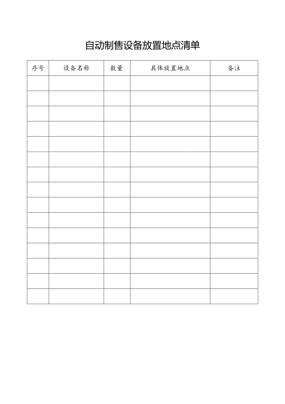 自动制售设备放置地点清单.docx_第1页