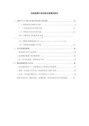 纪检监察干部自检自查情况报告二.docx